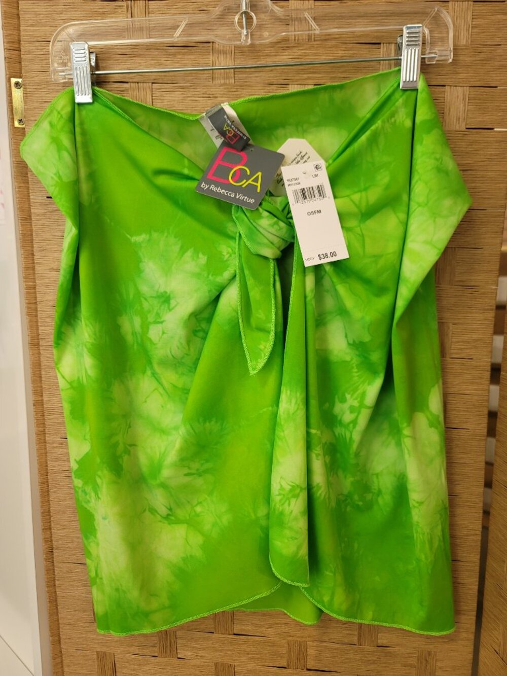 BCA By Rebecca Virtue Oasis Multiway Sarong Cover-Up Pareo Beach Wrap in Lime - Picture 12 of 12
